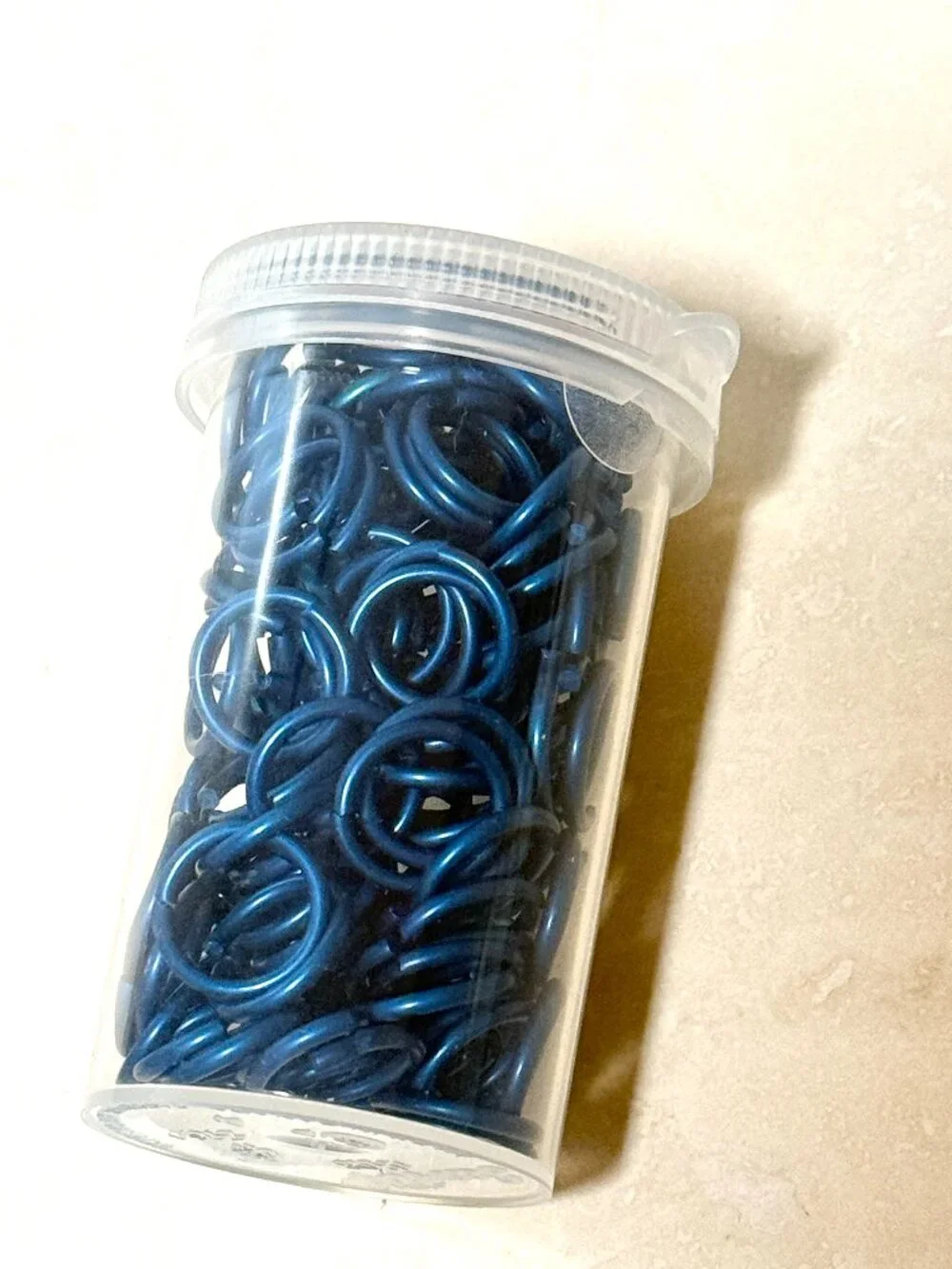 Large Metallic Blue Jump Rings - Picture 1 of 5